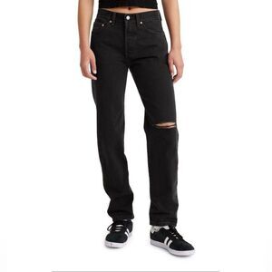 Levi’s 501 Jeans with Buttonfly Black Distressed 100% Cotton Denim 30x30